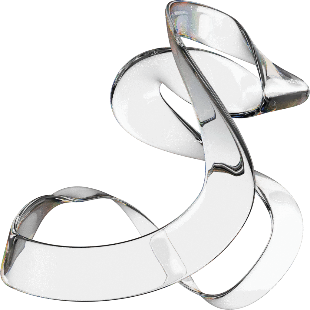 Elemento digital 3D que representa la evolución y transformación digital constante.